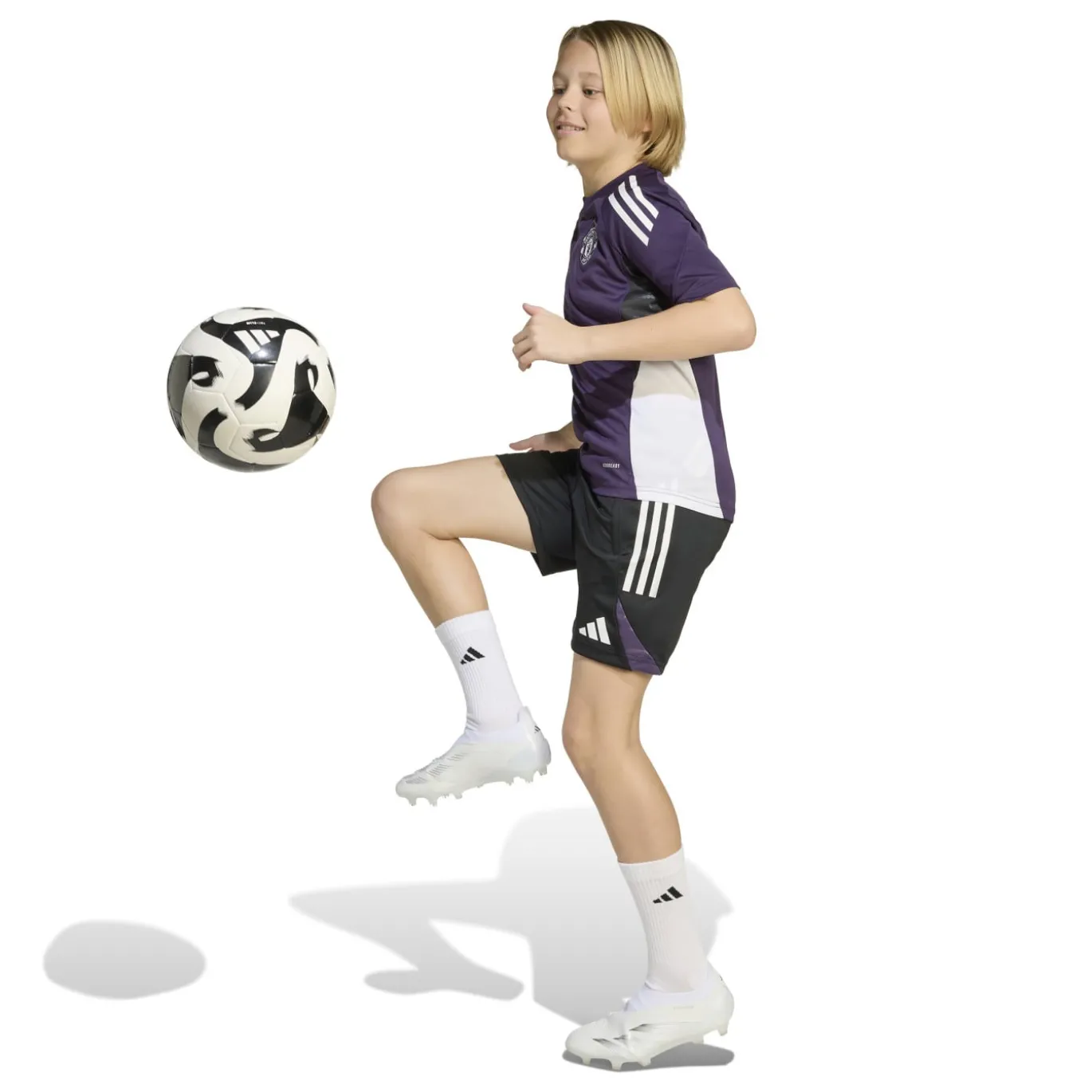 adidas Manchester United Trainingsset 2025-2026 Kids Paars Zwart Wit