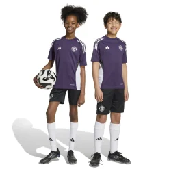 adidas Manchester United Trainingsbroekje 2025-2026 Kids Zwart Wit Paars