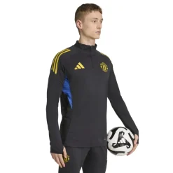 adidas Manchester United Trainingspak 1/4-Zip 2025-2026 Zwart Blauw Geel