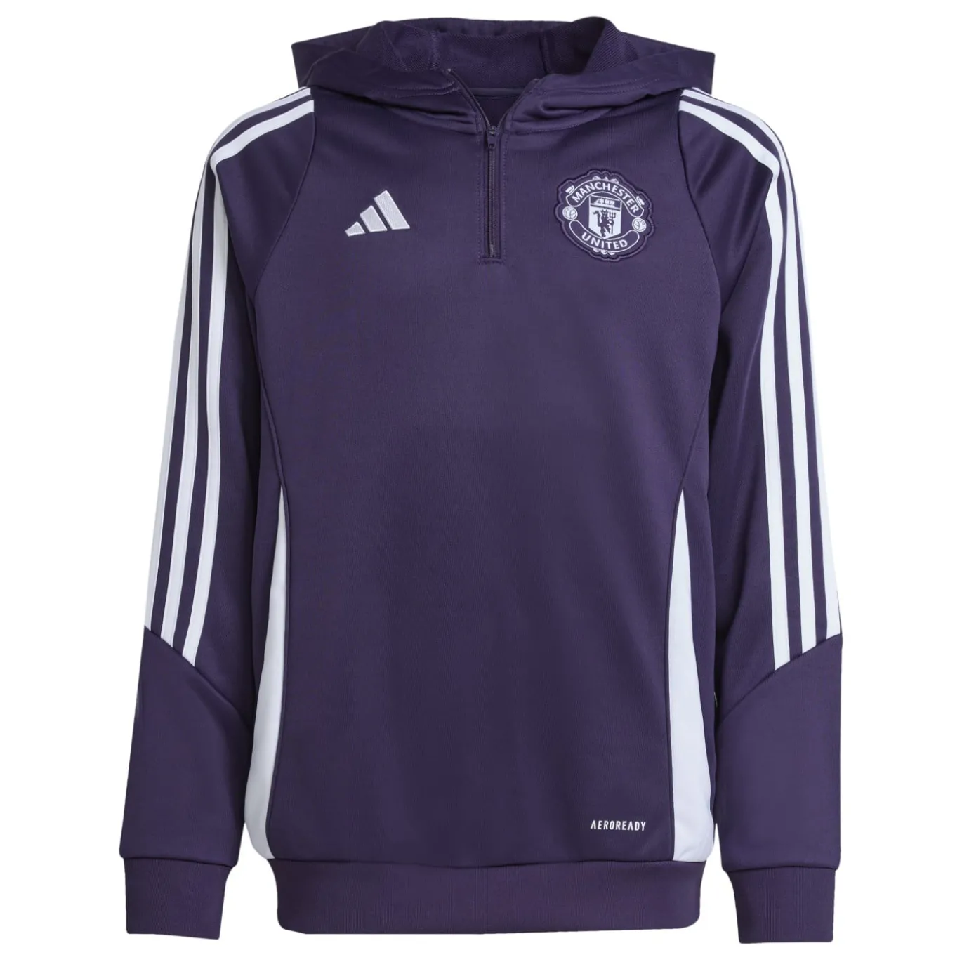 adidas Manchester United Track Trainingspak Hooded 2025-2025 Kids Paars Wit