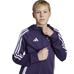 adidas Manchester United Track Trainingspak Hooded 2025-2025 Kids Paars Wit