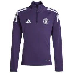 adidas Manchester United Trainingspak 1/4-Zip 2025-2026 Kids Paars Zwart Wit
