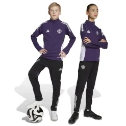 adidas Manchester United Trainingspak 1/4-Zip 2025-2026 Kids Paars Zwart Wit