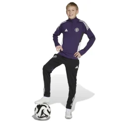 adidas Manchester United Trainingspak 1/4-Zip 2025-2026 Kids Paars Zwart Wit