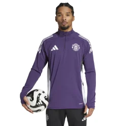 adidas Manchester United Trainingstrui 1/4-Zip 2025-2026 Paars Wit Zwart