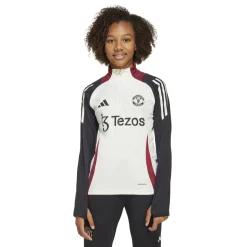 adidas Manchester United Trainingstrui 1/4-Zip 2024-2025 Kids Wit Zwart Rood