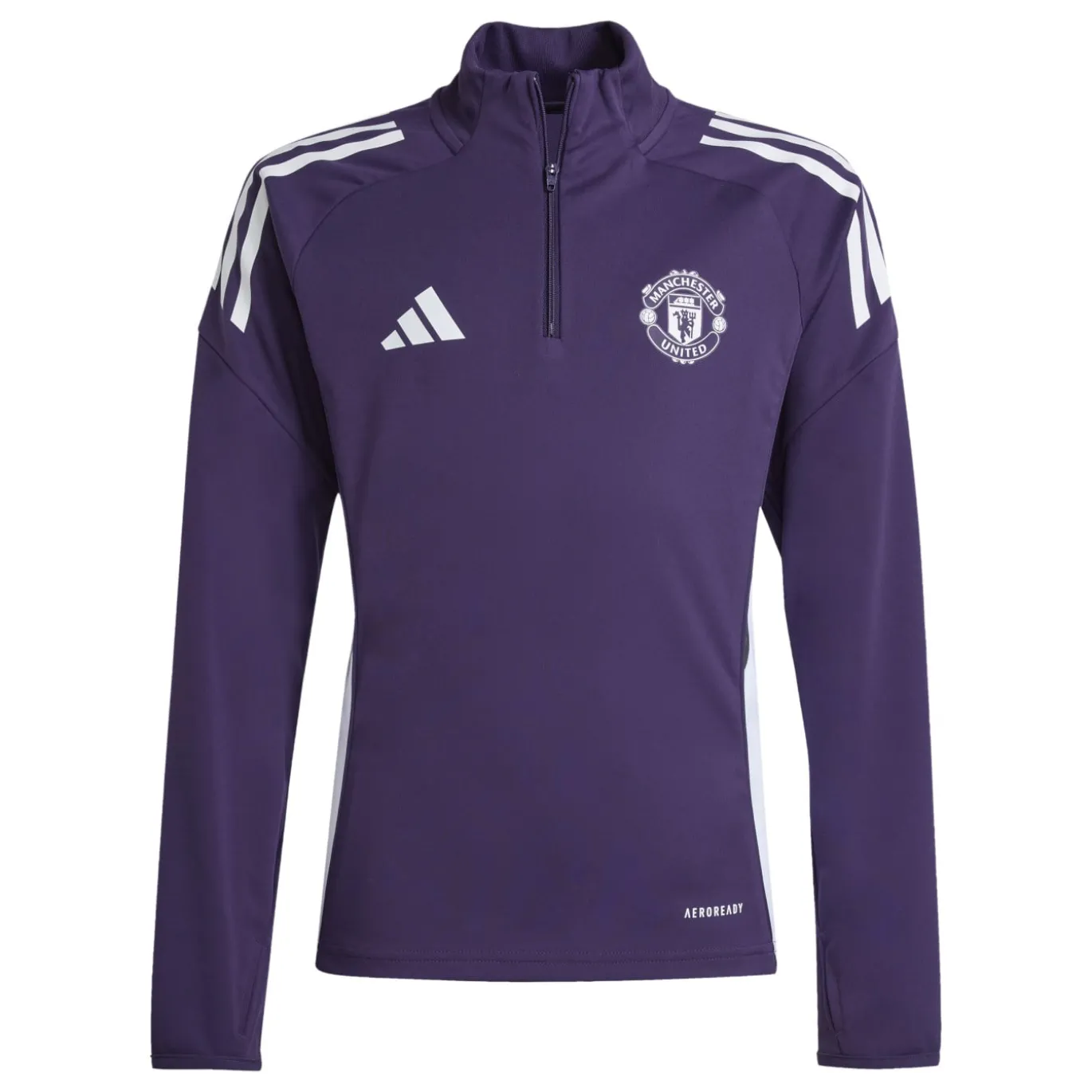 adidas Manchester United Trainingstrui 1/4-Zip 2025-2026 Kids Paars Wit Zwart