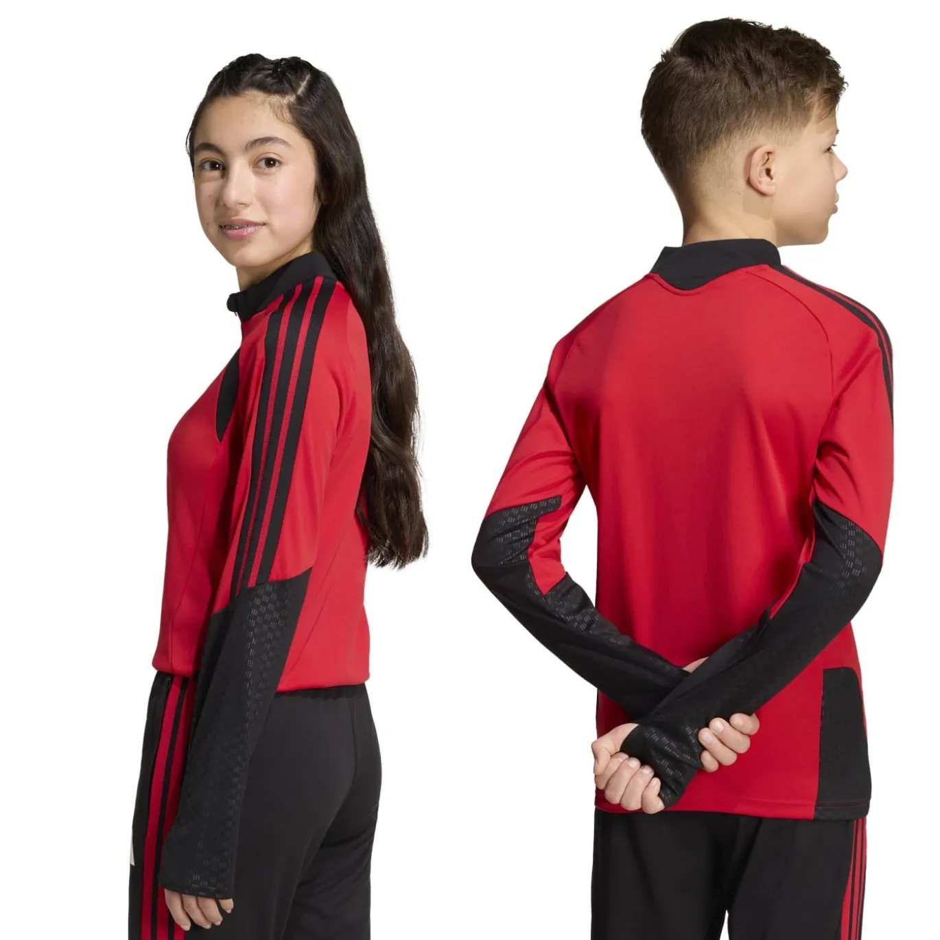 adidas Manchester United Trainingstrui 1/4-Zip 2026-2027 Kids Rood Zwart Wit