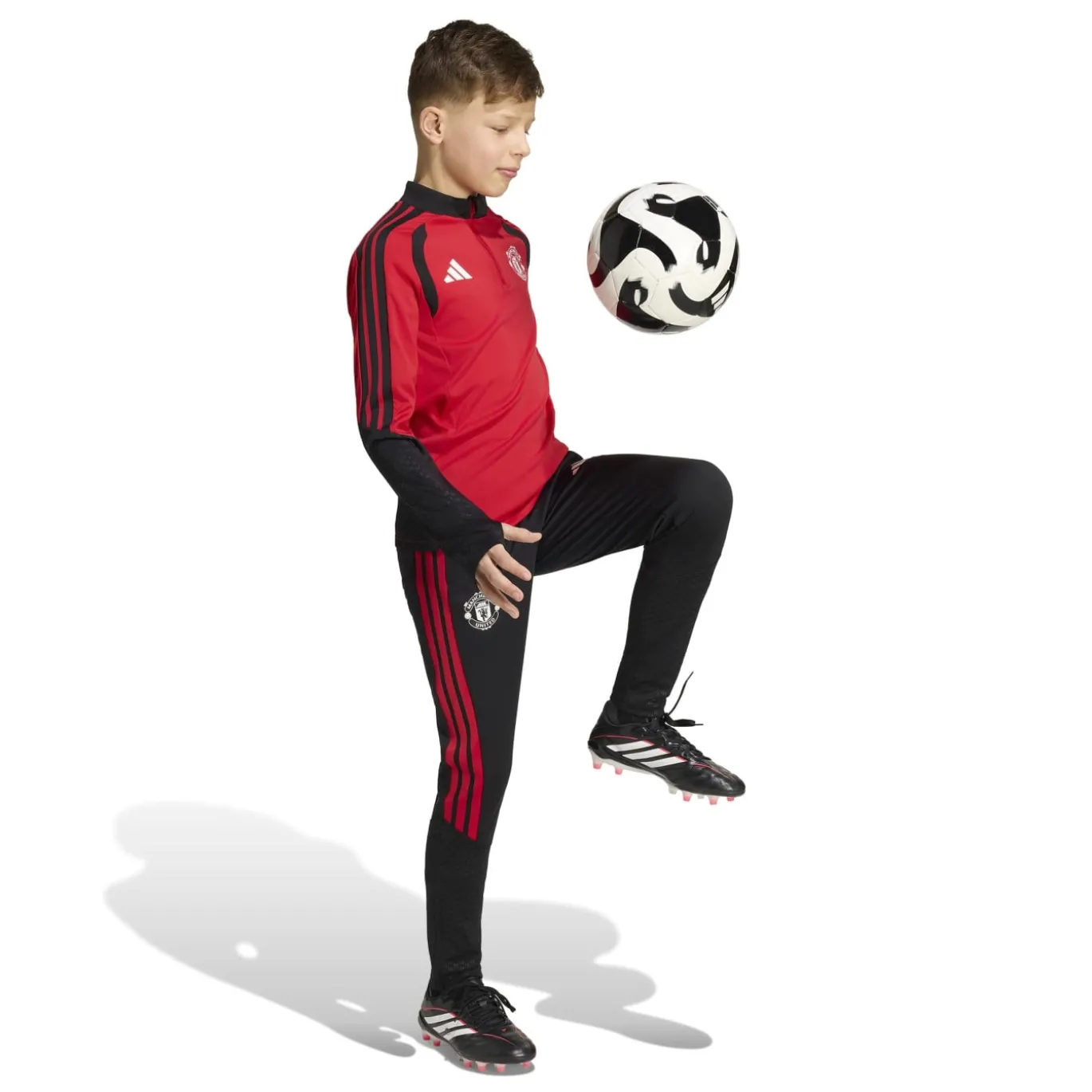 adidas Manchester United Trainingsbroek 2026-2027 Kids Zwart Rood Wit
