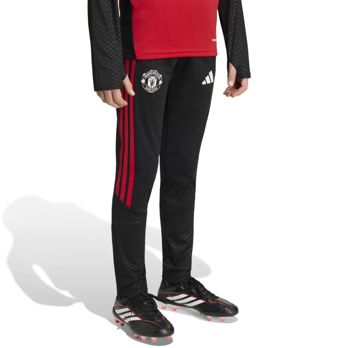 adidas Manchester United Trainingsbroek 2026-2027 Kids Zwart Rood Wit
