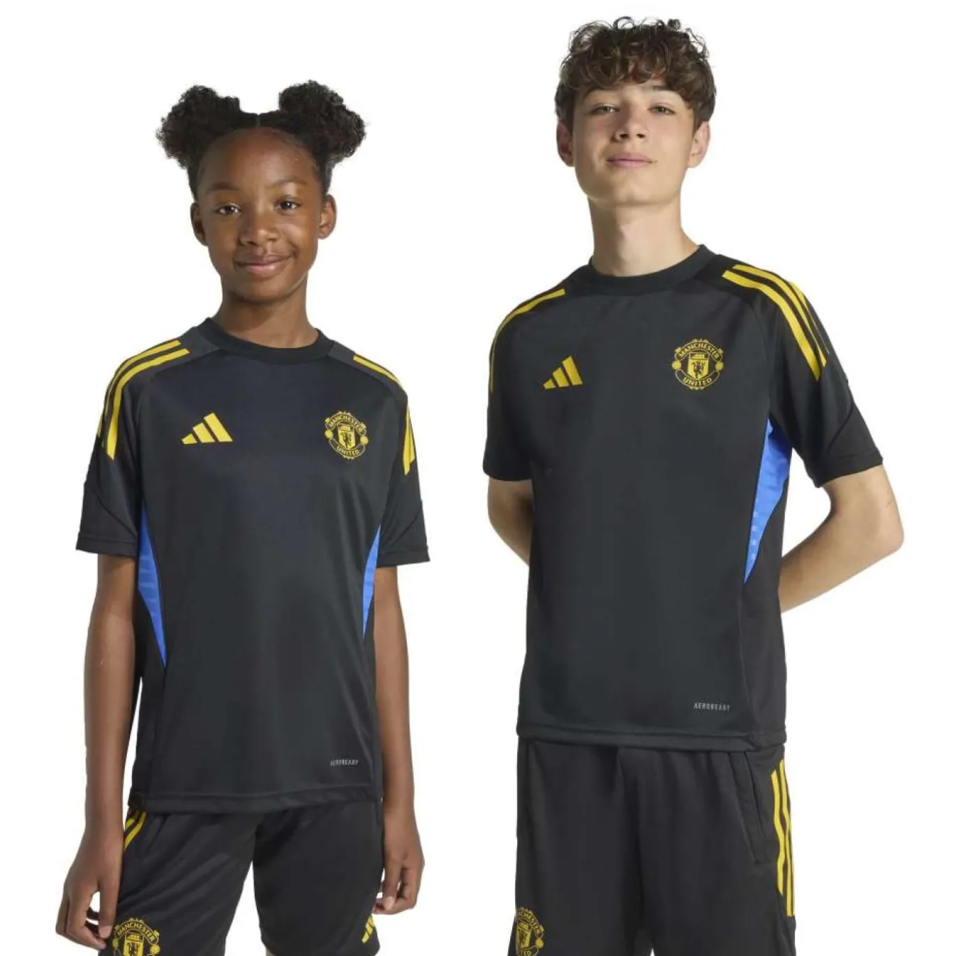 adidas Manchester United Trainingsset 2025-2026 Kids Zwart Blauw Geel