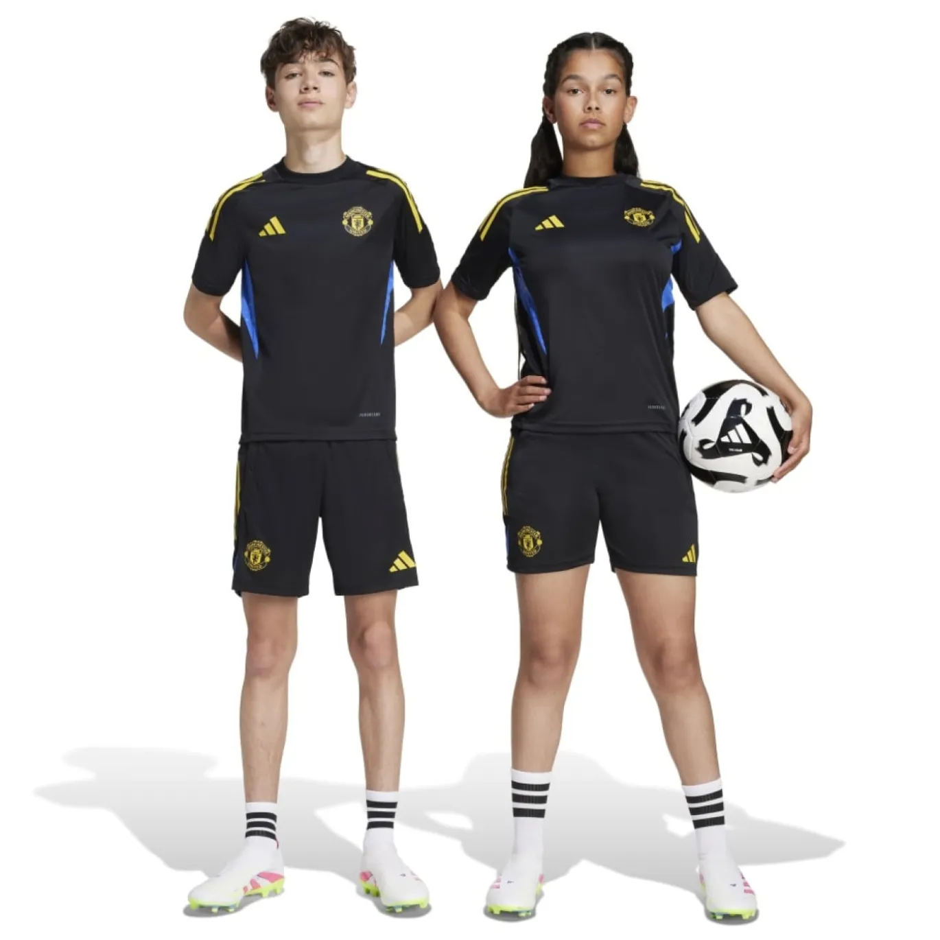 adidas Manchester United Trainingsset 2025-2026 Kids Zwart Blauw Geel