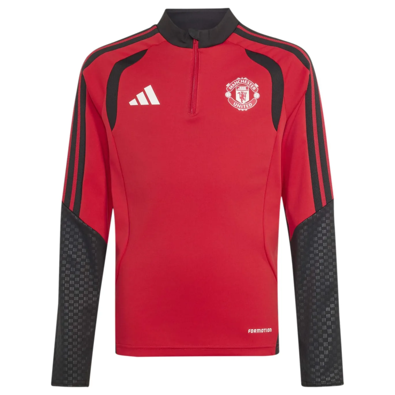 adidas Manchester United Trainingspak 1/4-Zip 2026-2027 Kids Rood Zwart Wit