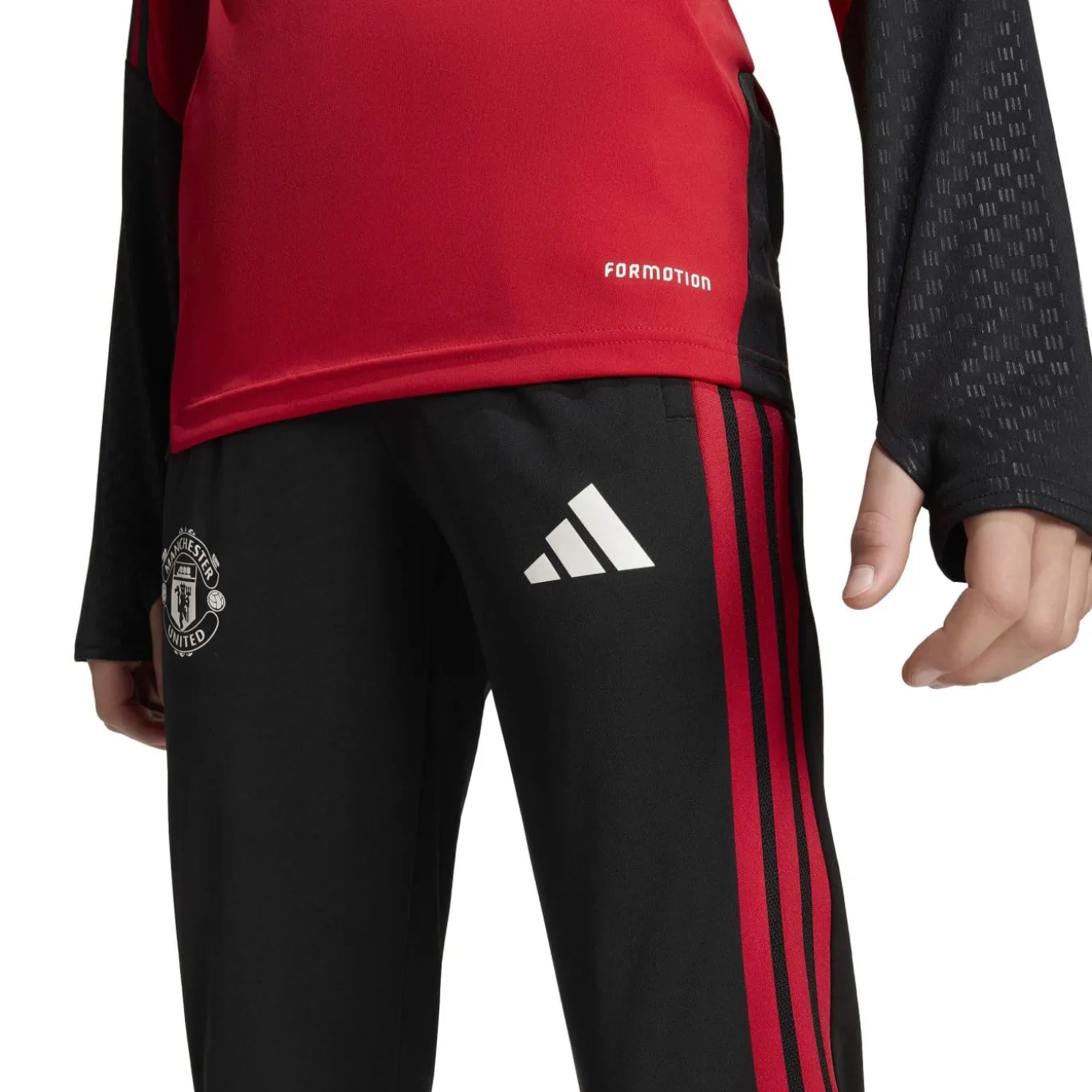 adidas Manchester United Trainingspak 1/4-Zip 2026-2027 Kids Rood Zwart Wit