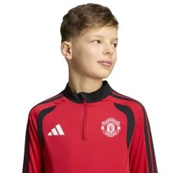 adidas Manchester United Trainingspak 1/4-Zip 2026-2027 Kids Rood Zwart Wit