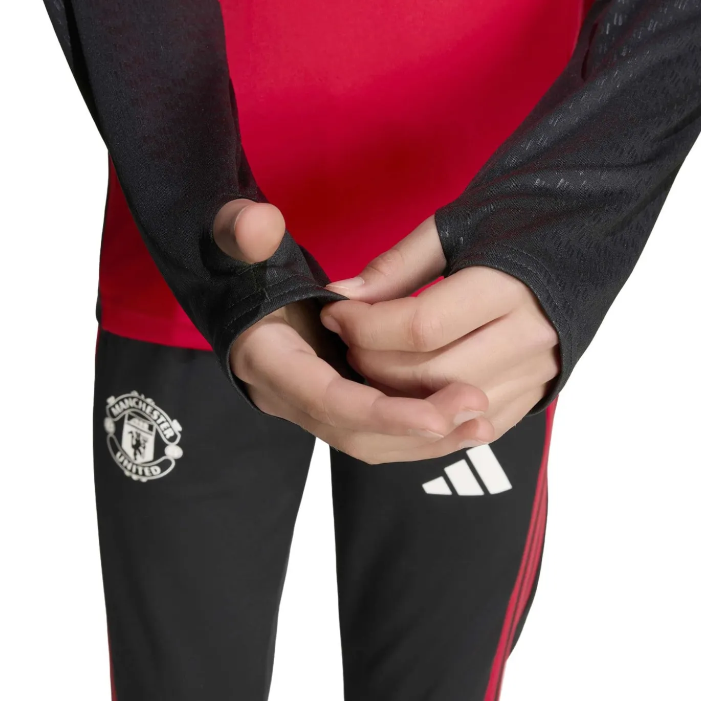 adidas Manchester United Trainingspak 1/4-Zip 2026-2027 Kids Rood Zwart Wit