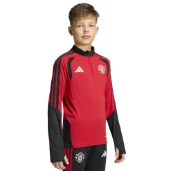 adidas Manchester United Trainingspak 1/4-Zip 2026-2027 Kids Rood Zwart Wit