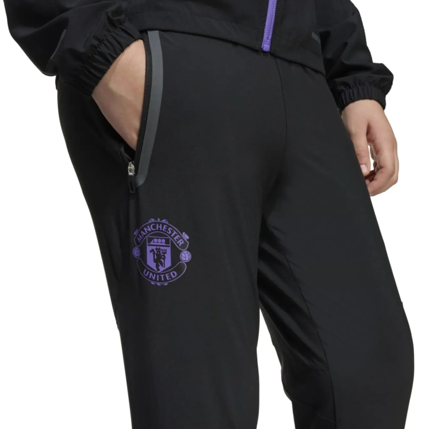 adidas Manchester United Vis Tech Trainingsbroek Kids Zwart Paars