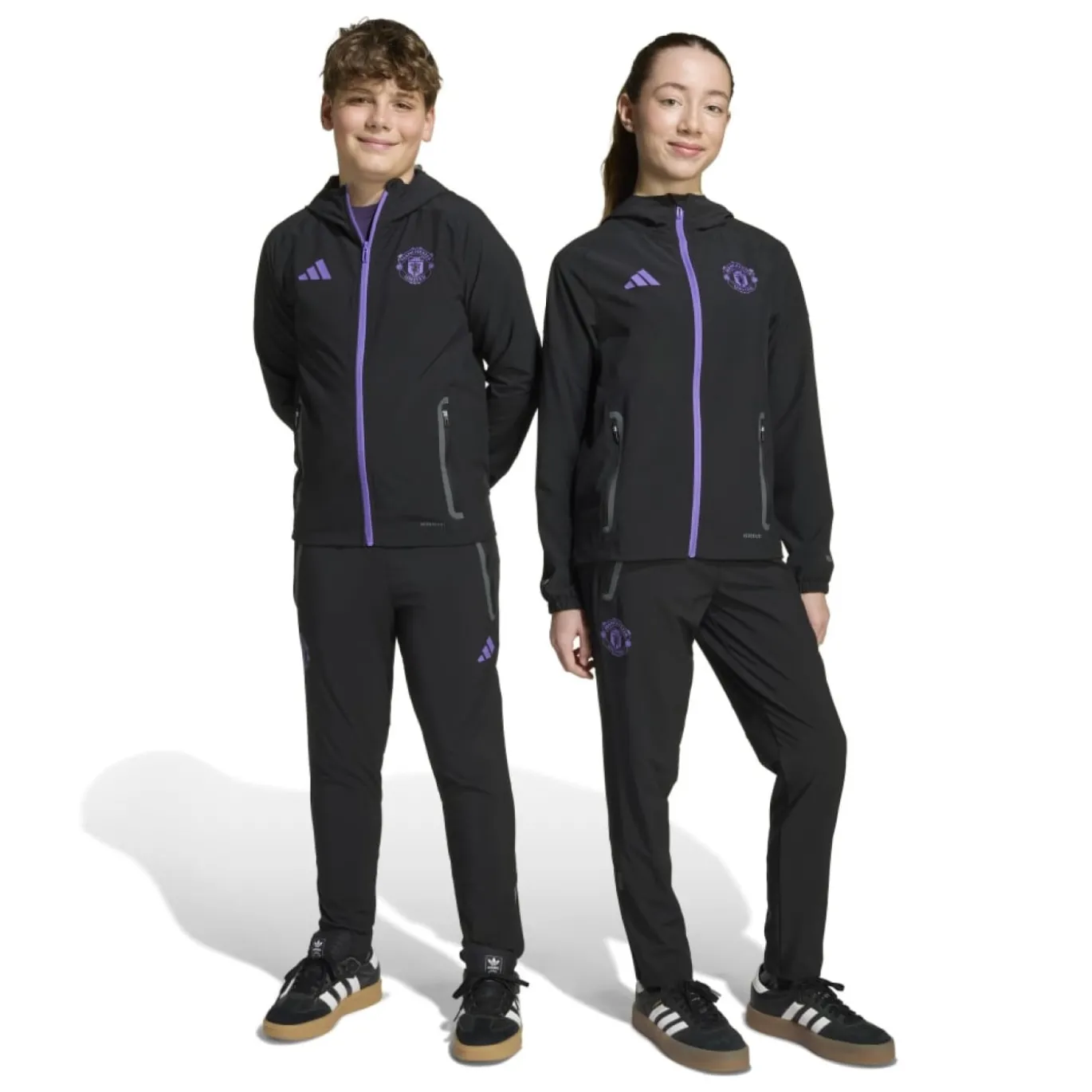 adidas Manchester United Vis Tech Trainingsbroek Kids Zwart Paars