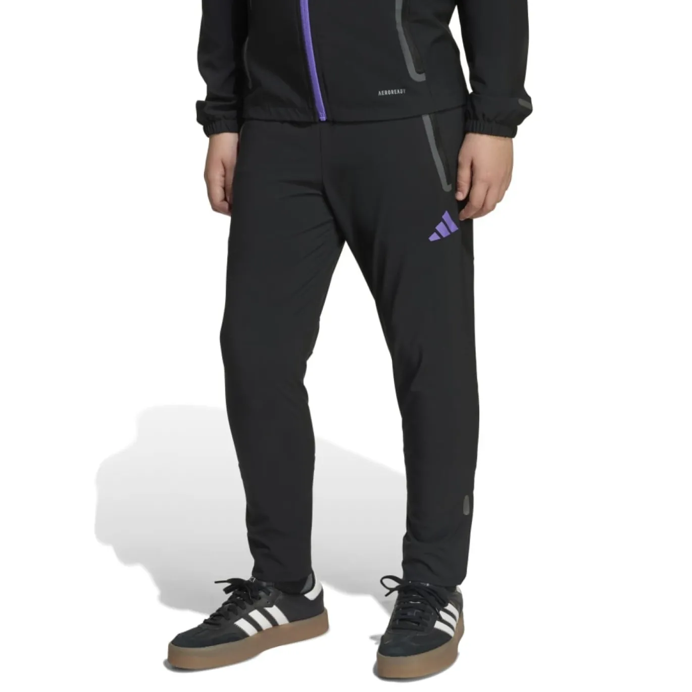 adidas Manchester United Vis Tech Trainingspak Full-Zip Kids Zwart Paars