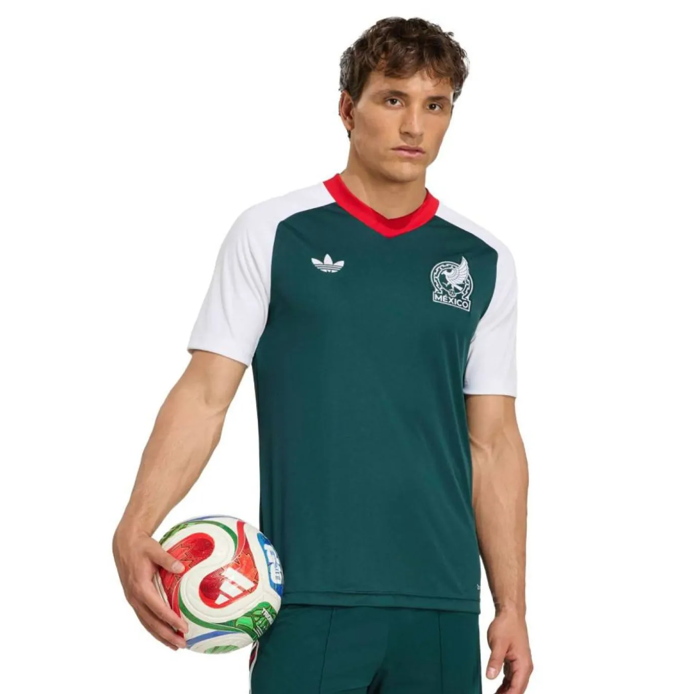 adidas Mexico Pre-Match Trainingsshirt 2026-2028 Donkergroen Wit Rood