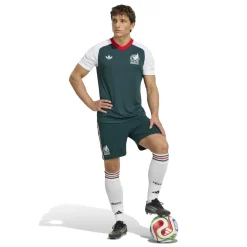 adidas Mexico Pre-Match Trainingsshirt 2026-2028 Donkergroen Wit Rood