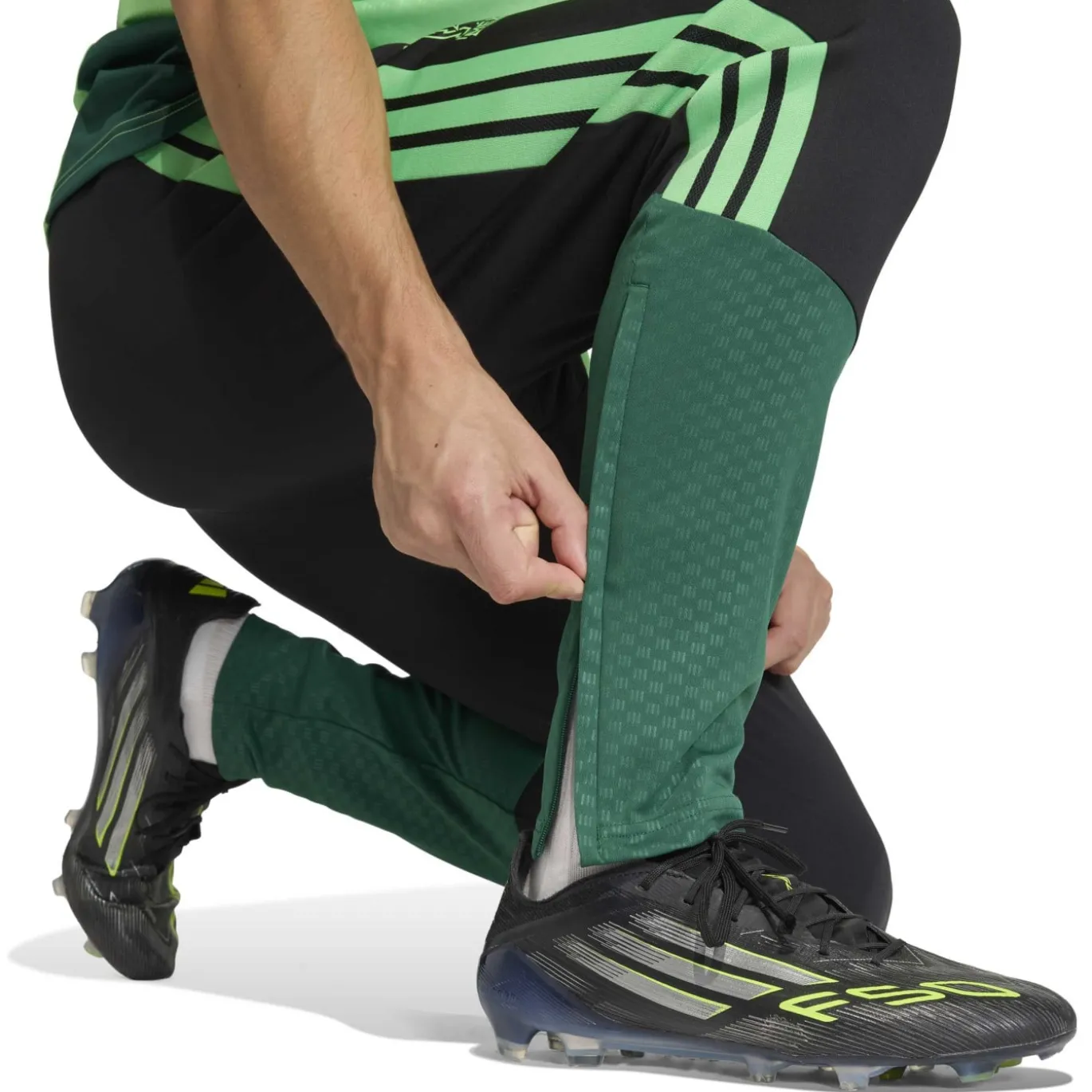 adidas Mexico Trainingsbroek 2026-2028 Zwart Lichtgroen Groen