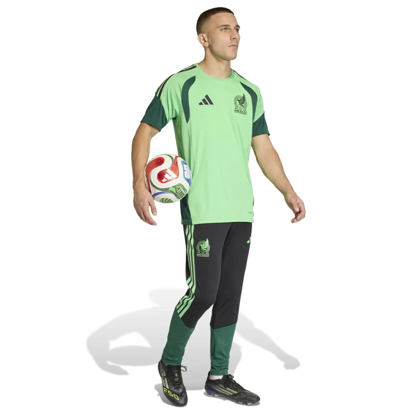 adidas Mexico Trainingsbroek 2026-2028 Zwart Lichtgroen Groen