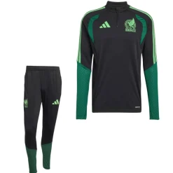 adidas Mexico Trainingspak 1/4-Zip 2026-2028 Zwart Lichtgroen Groen