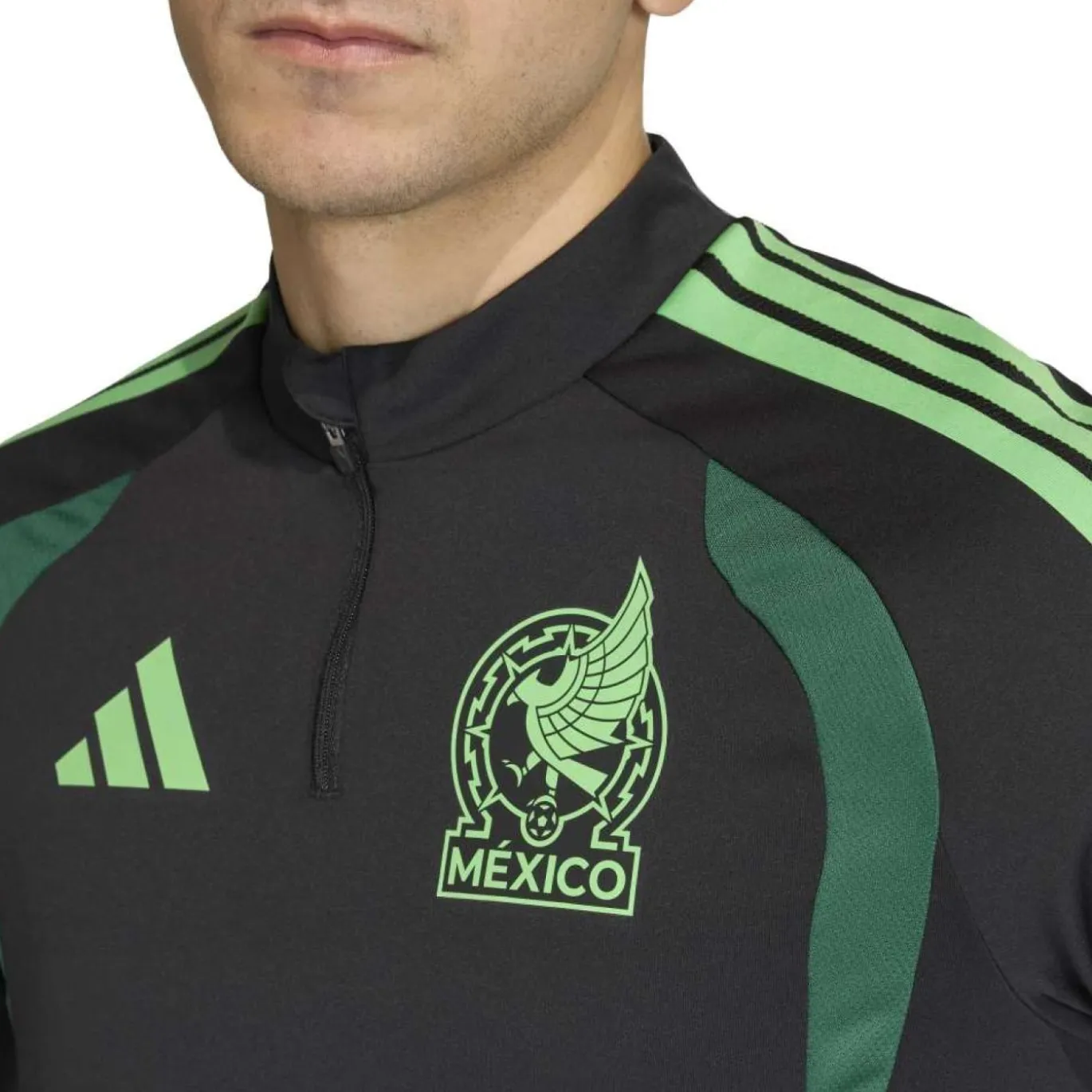 adidas Mexico Trainingspak 1/4-Zip 2026-2028 Zwart Lichtgroen Groen