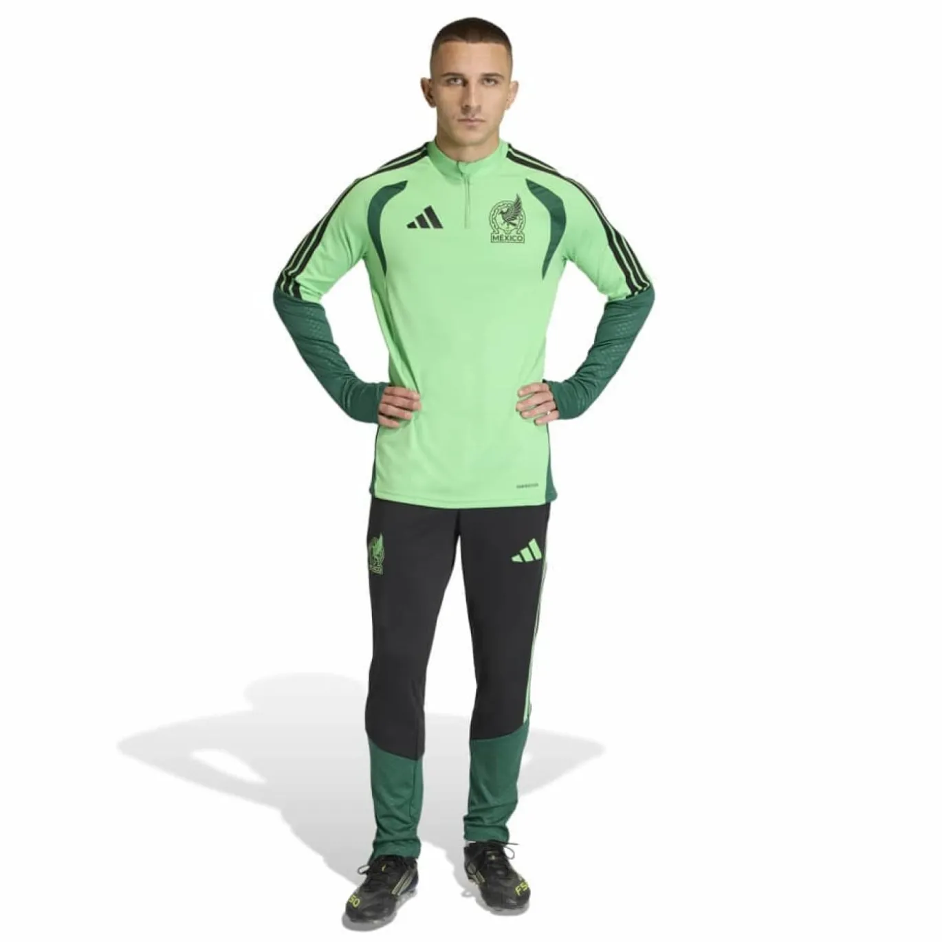 adidas Mexico Trainingstrui 1/4-Zip 2026-2028 Lichtgroen Groen Zwart