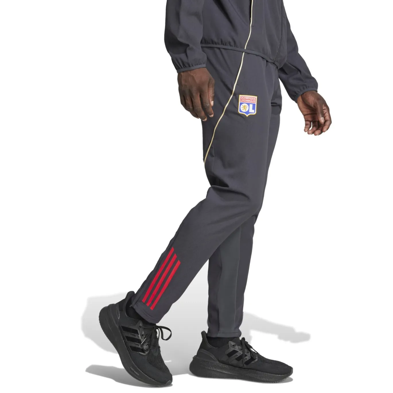 adidas Olympique Lyon Presentatie Trainingspak Full-Zip 2025-2026 Donkergrijs Goud Rood Blauw