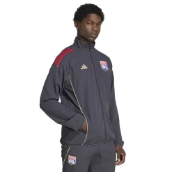 adidas Olympique Lyon Presentatie Trainingsjack 2025-2026 Donkergrijs Goud Rood Blauw