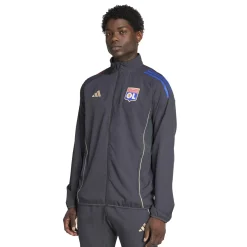 adidas Olympique Lyon Presentatie Trainingsjack 2025-2026 Donkergrijs Goud Rood Blauw