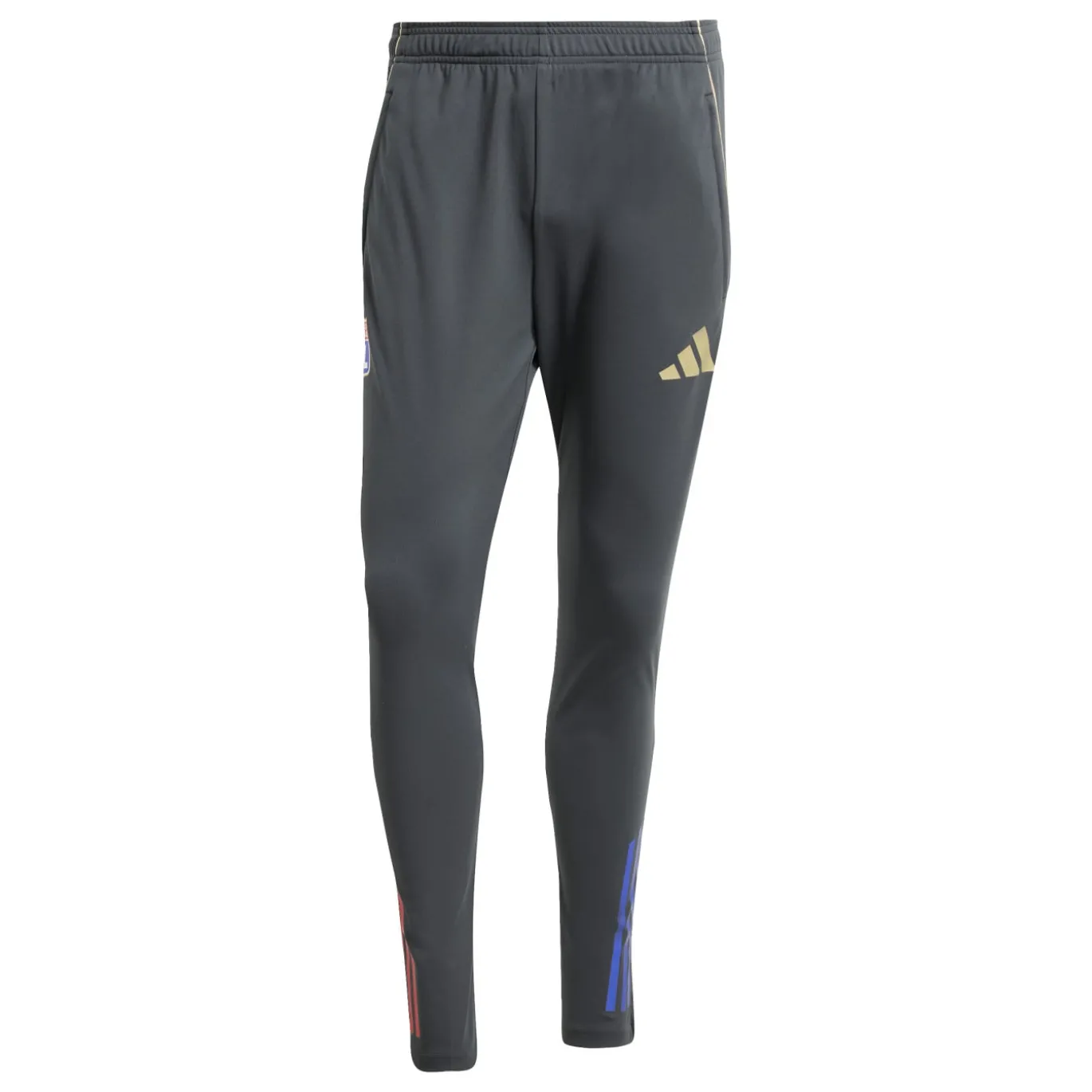 adidas Olympique Lyon Track Trainingspak Hooded 2025-2026 Donkergrijs Goud Rood Blauw