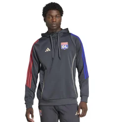 adidas Olympique Lyon Track Trainingspak Hooded 2025-2026 Donkergrijs Goud Rood Blauw