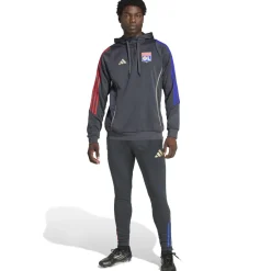 adidas Olympique Lyon Track Trainingspak Hooded 2025-2026 Donkergrijs Goud Rood Blauw