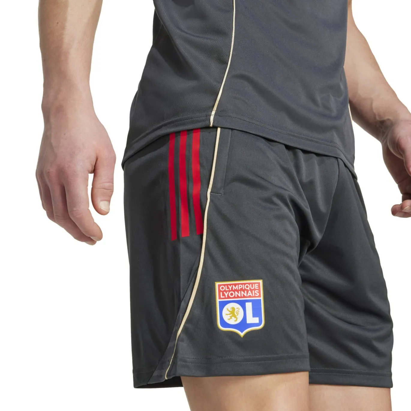 adidas Olympique Lyon Trainingsbroekje 2025-2026 Donkergrijs Goud Rood Blauw