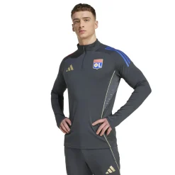 adidas Olympique Lyon Trainingspak 1/4-Zip 2025-2026 Donkergrijs Goud Rood Blauw