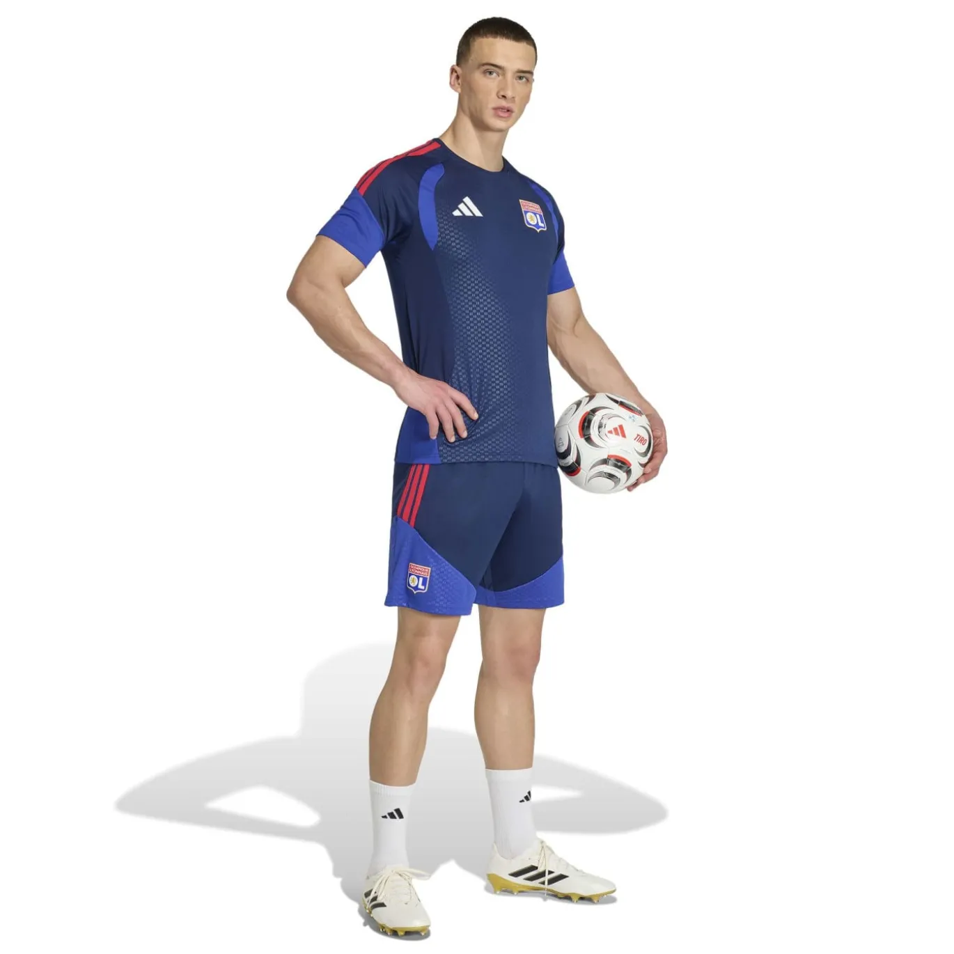 adidas Olympique Lyon Trainingsshirt 2026-2027 Donkerblauw Blauw Rood