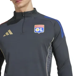 adidas Olympique Lyon Trainingstrui 1/4-Zip 2025-2026 Donkergrijs Goud Rood Blauw
