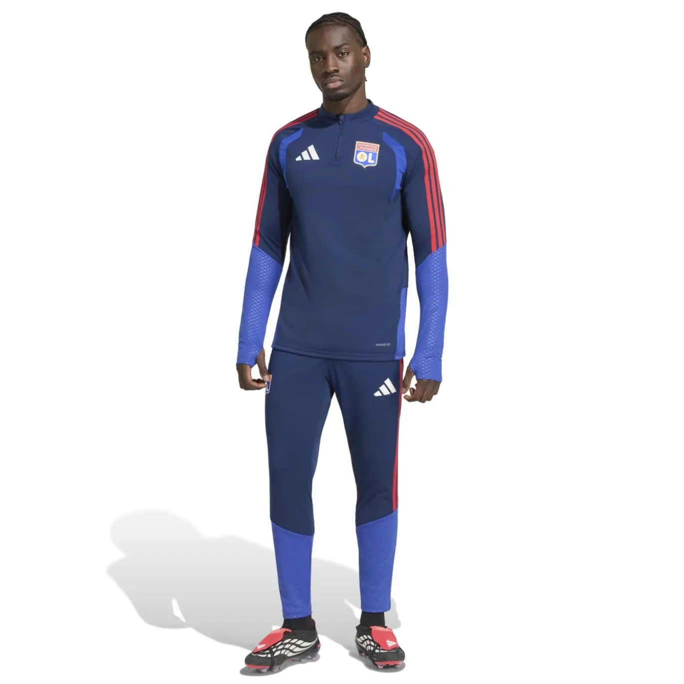 adidas Olympique Lyon Trainingsbroek 2026-2027 Donkerblauw Blauw Rood