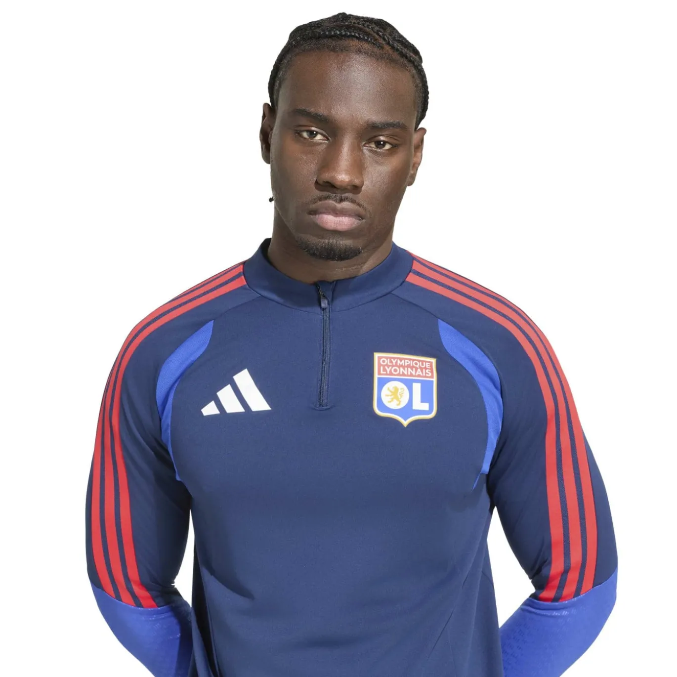 adidas Olympique Lyon Trainingspak 1/4-Zip 2026-2027 Donkerblauw Blauw Rood