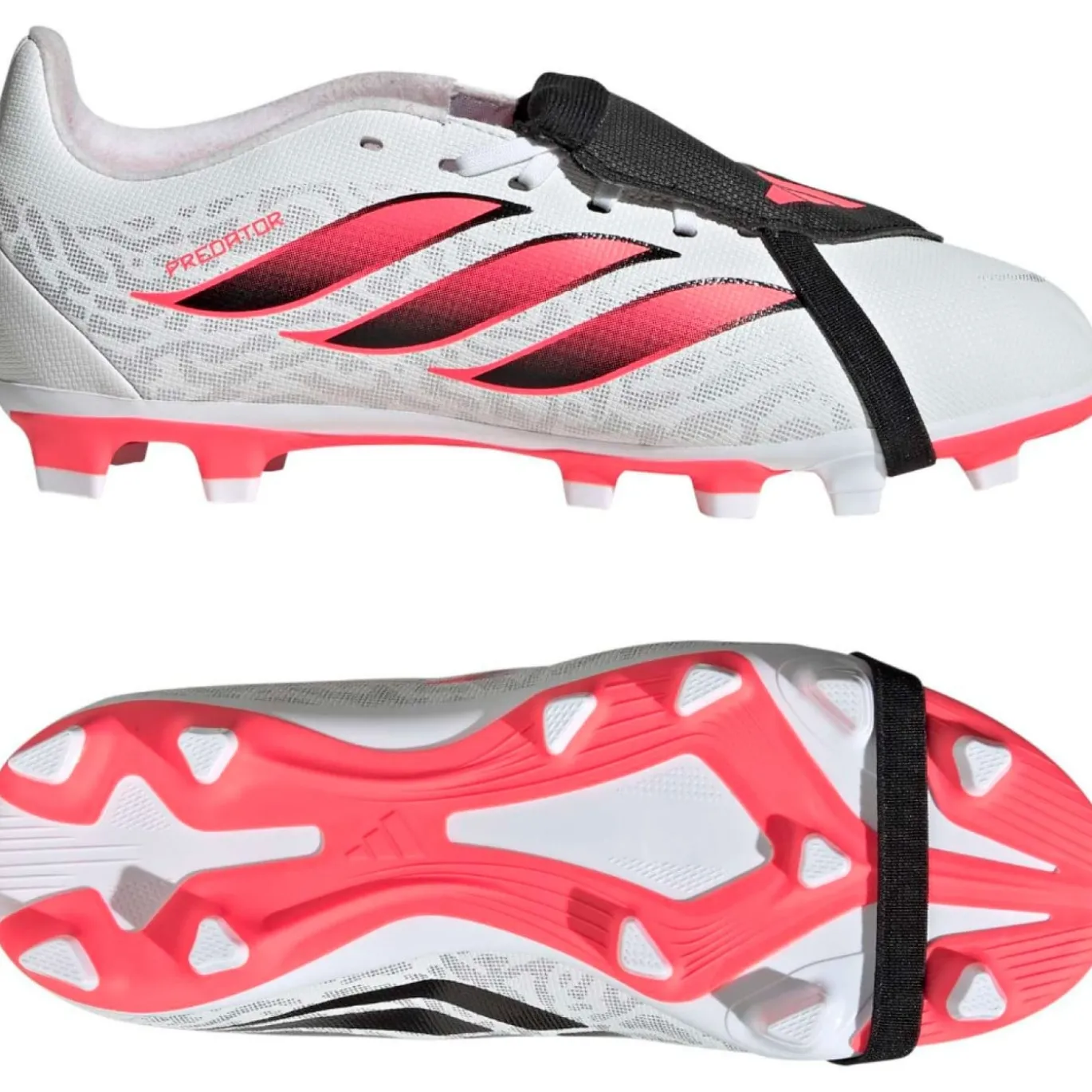 adidas Predator Club FT Gras / Kunstgras Voetbalschoenen (MG) Kids Wit Zwart Roze