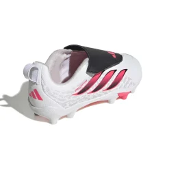 adidas Predator Club FT Velcro Gras / Kunstgras Voetbalschoenen (MG) Kleuters Wit Zwart Roze