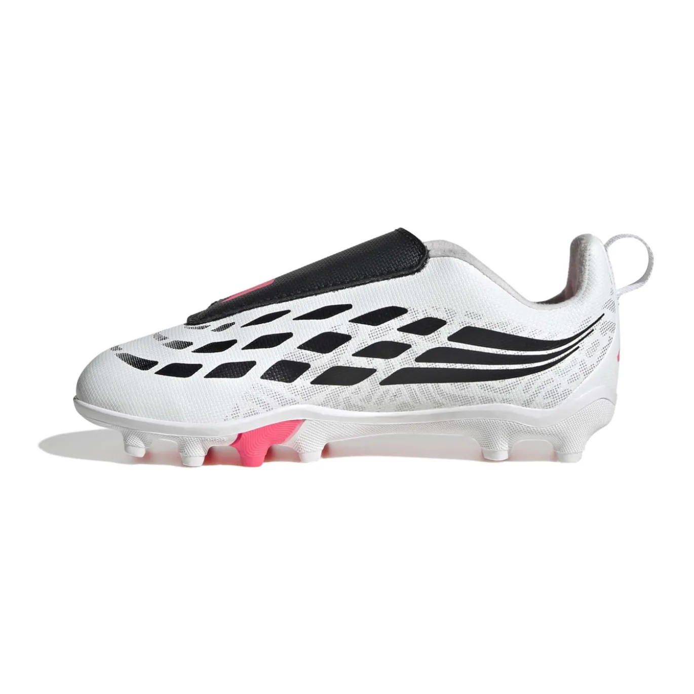 adidas Predator Club FT Velcro Gras / Kunstgras Voetbalschoenen (MG) Kleuters Wit Zwart Roze