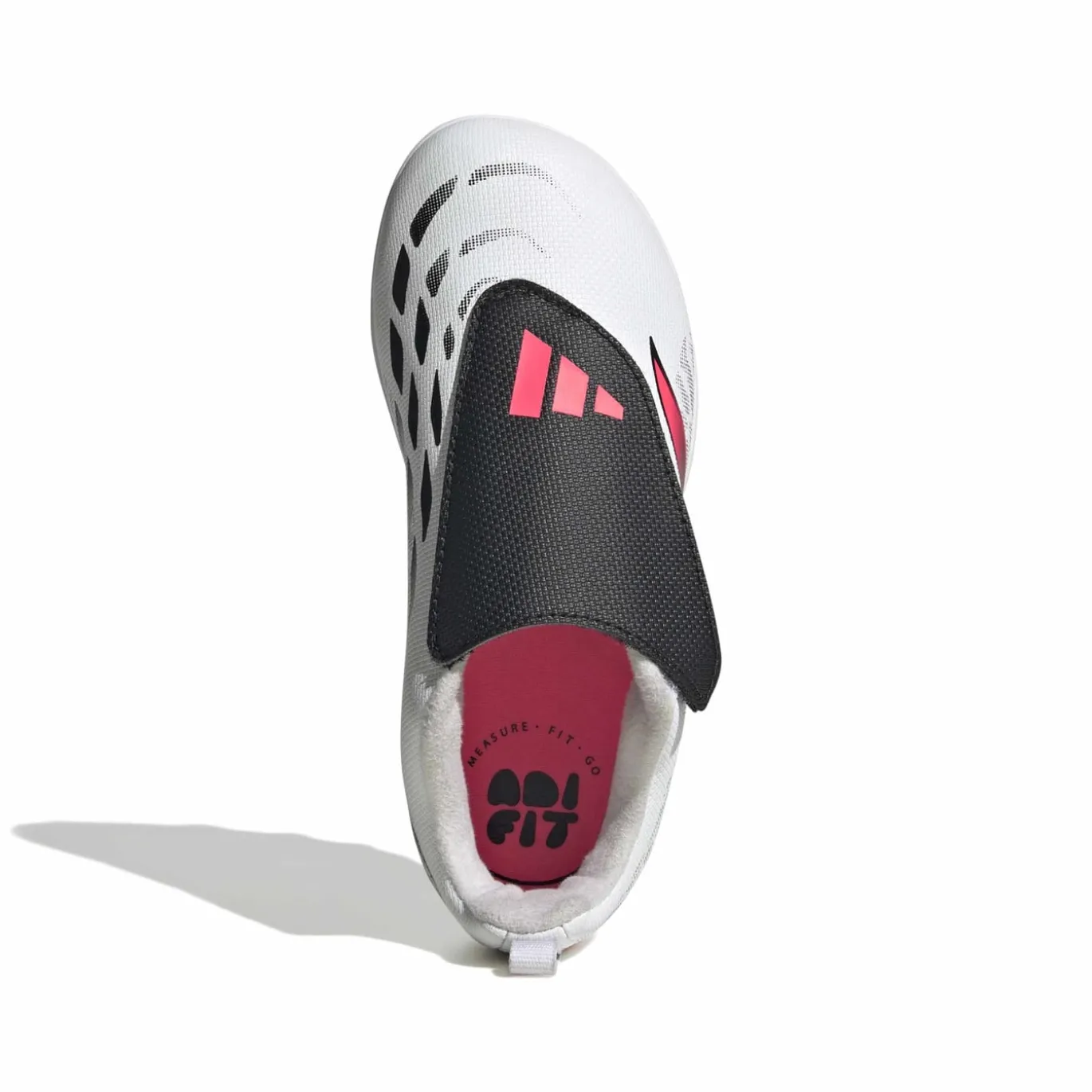 adidas Predator Club FT Velcro Gras / Kunstgras Voetbalschoenen (MG) Kleuters Wit Zwart Roze