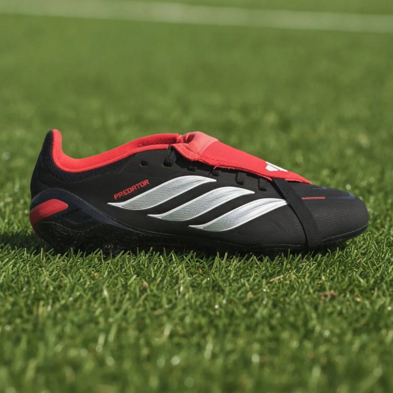 adidas Predator Elite FT Gras Voetbalschoenen (FG) Kids Zwart Wit Rood