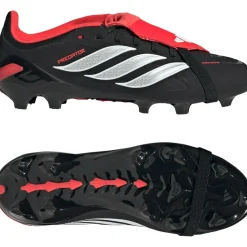 adidas Predator Elite FT Gras Voetbalschoenen (FG) Kids Zwart Wit Rood
