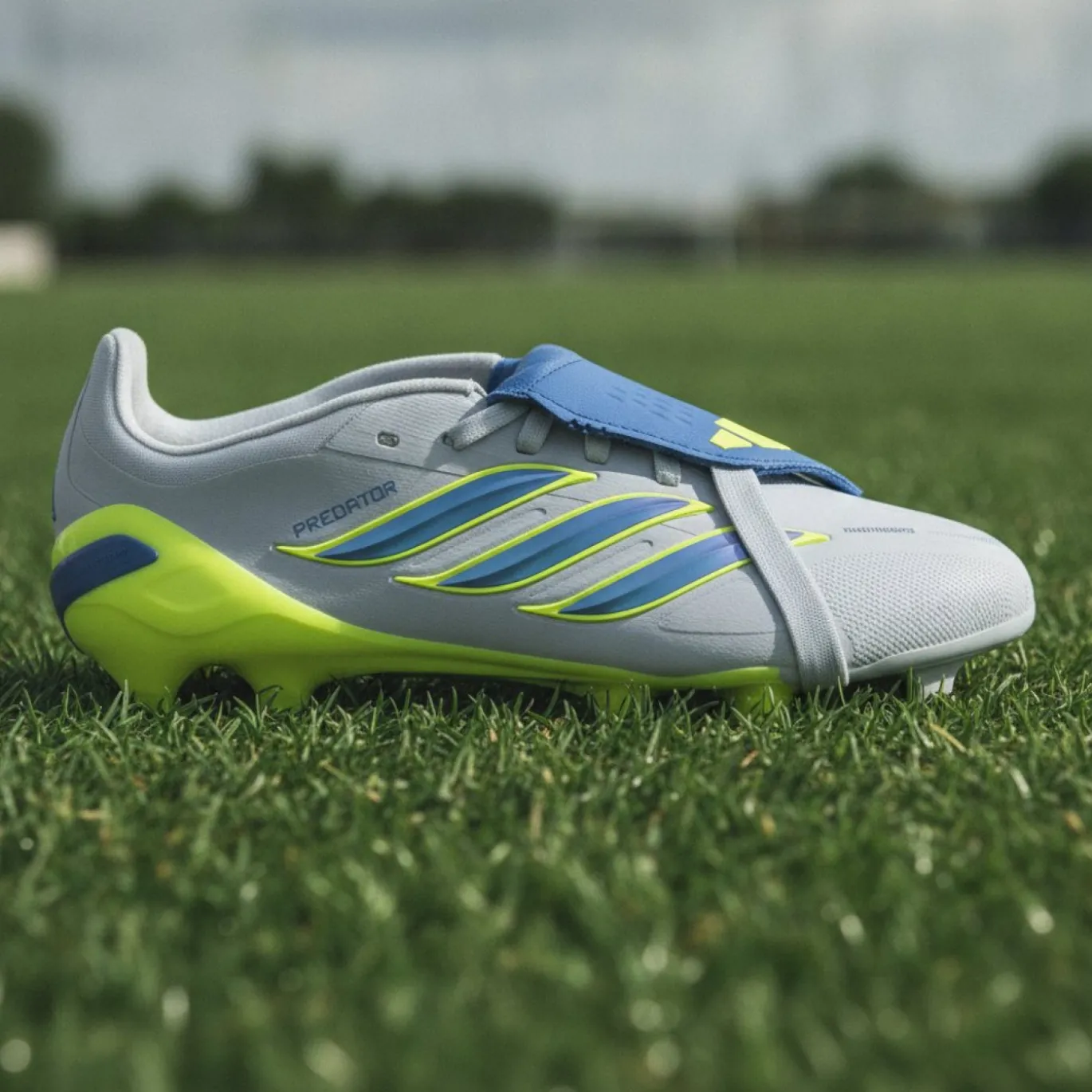 adidas Predator Elite FT Gras Voetbalschoenen (FG) Kids Lichtblauw Blauw Geel